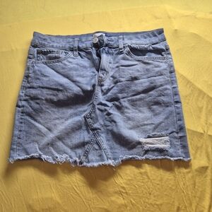 Classic Light Blue Denim Mini Skirt